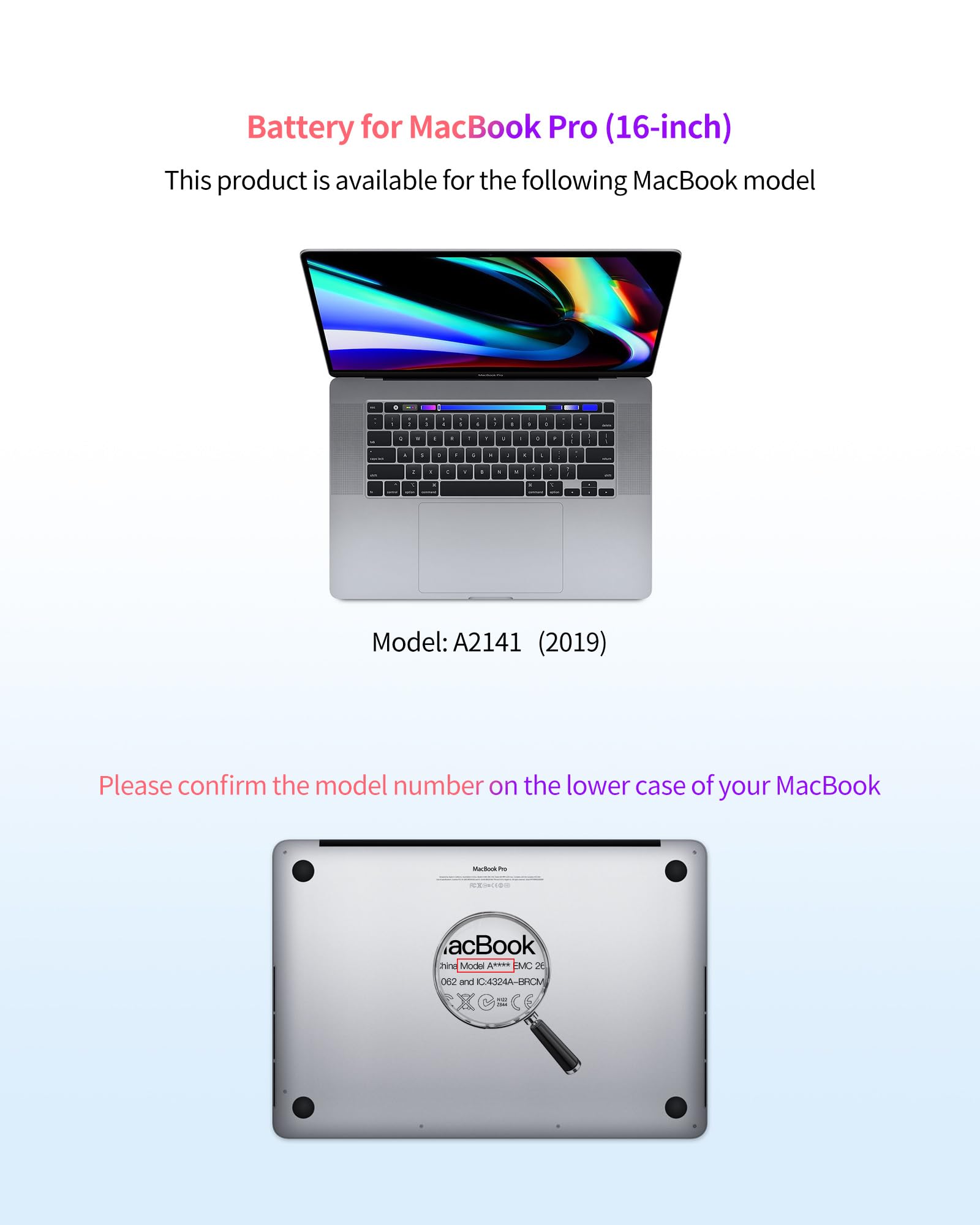 MacBook Pro A2141 Battery Replacement for 16-inch 2019 A2113