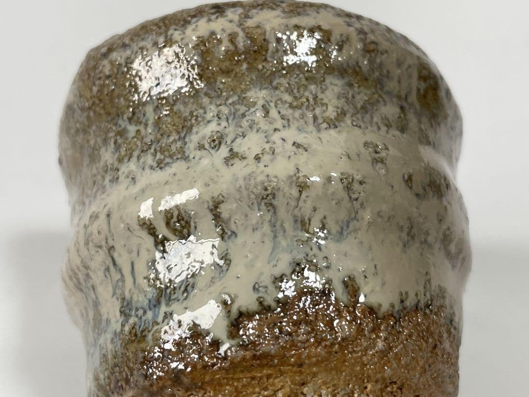 Amazon.co.jp: 陶芸家 作家物 岡本作礼 斑唐津 ぐい呑 酒器 酒盃 筒盃