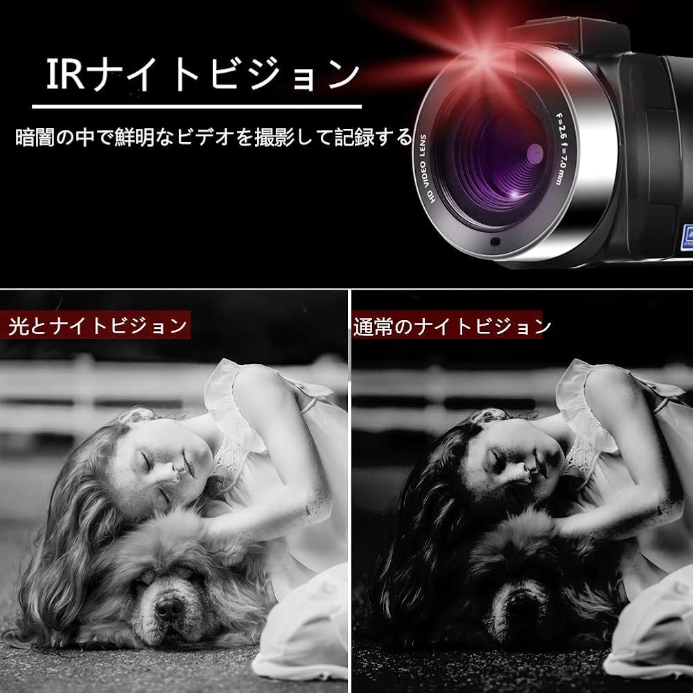 Amazon | ビデオカメラ 8K 6400万画素18倍デジタルズームYouTubeカメラ