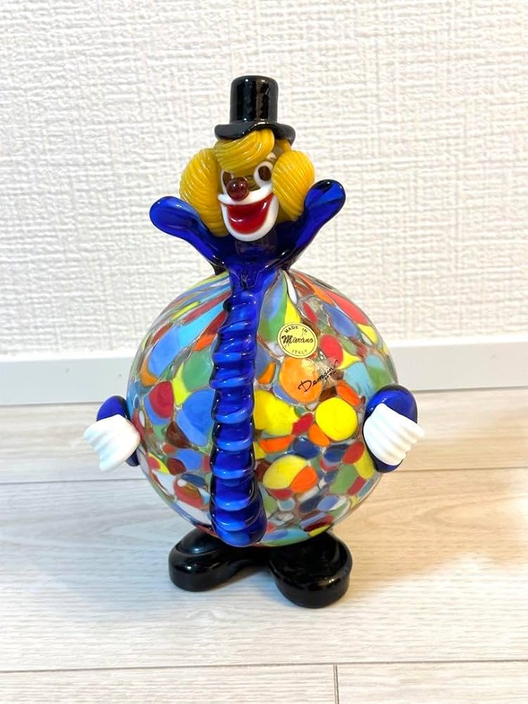 ☆ゆきみだいふく☆】レア！MURANO☆フロストガラス ピエロ人形 置物