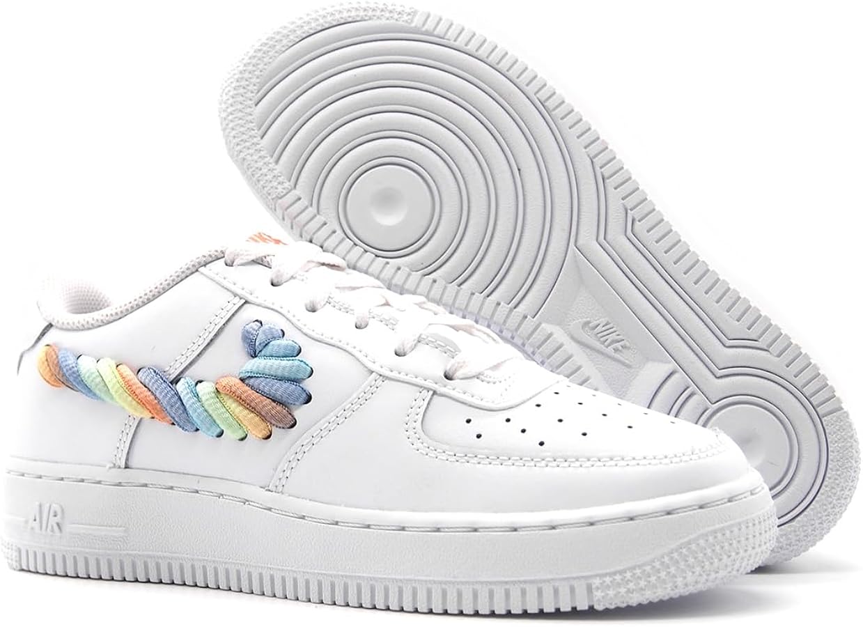 Amazon | [ナイキ] AIR FORCE 1 (GS) Rainbow Swoosh WHITE/MULTI