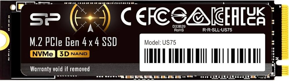 Amazon | シリコンパワー 4TB US75 NVMe PCIe Gen4 M.2 2280 SSD R/W