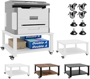 Amazon.co.jp: PUNCIA プリンター台 2段 幅50×奥行50×高さ32cm 木製