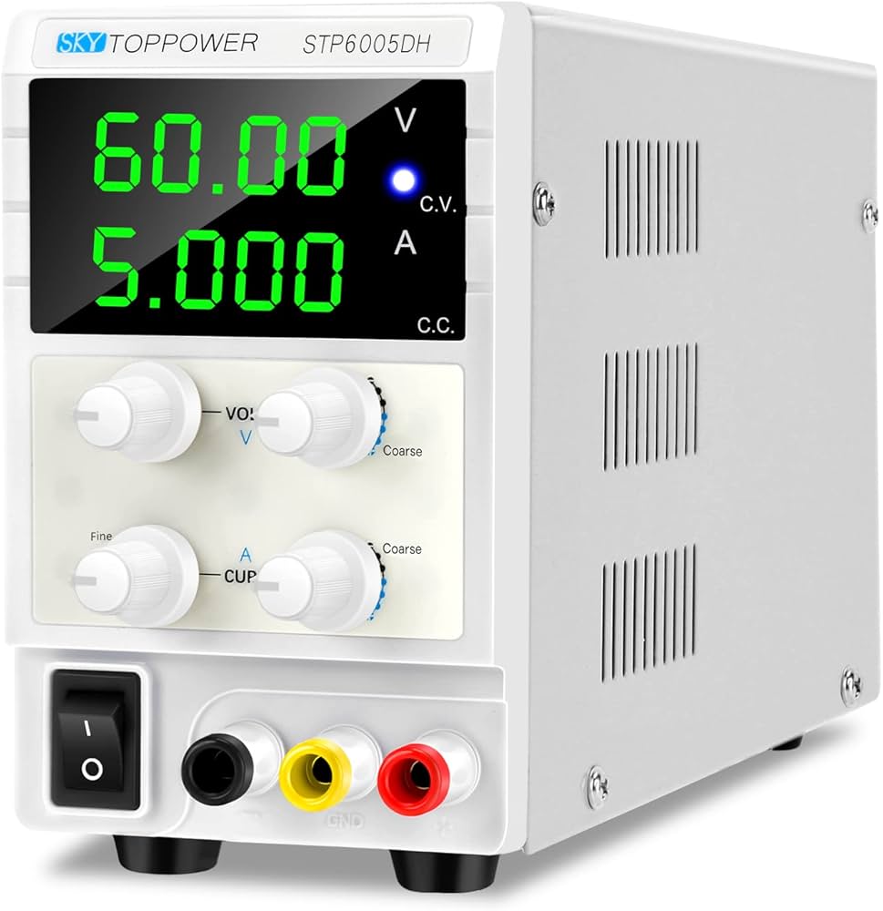 Amazon.co.jp: 安定化電源可変直流電源 0-60V 0-5A 4桁電圧・電流表示