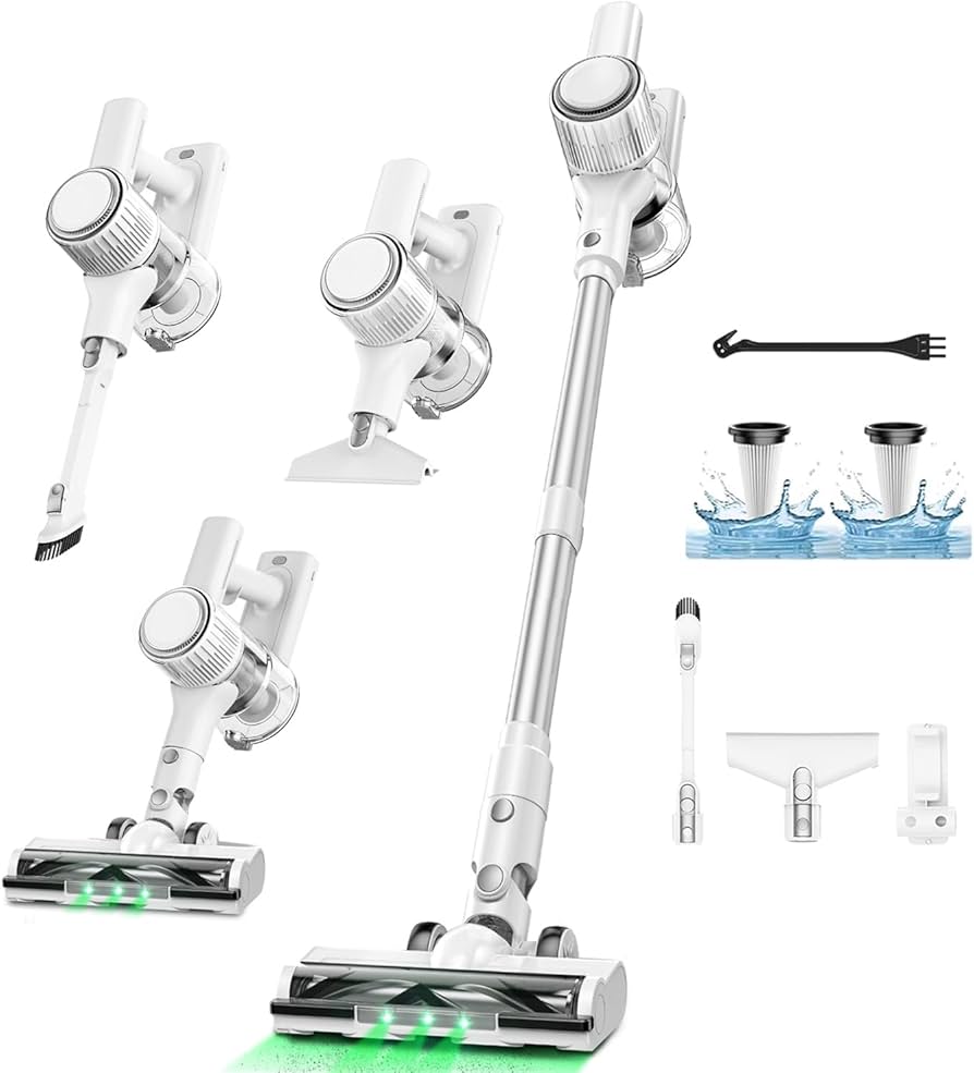 Amazon | 46000pa強力吸引コードレス掃除機、8-in-1多機能スティック