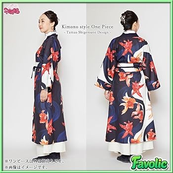 Amazon.co.jp: 7CQ-3323 重宗玉緒 コラボ ワンピース 着物風 金魚 鳩