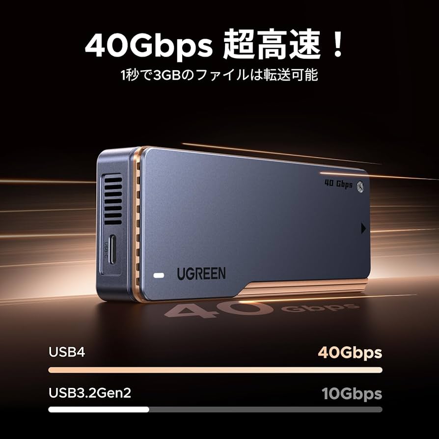 Amazon.co.jp: UGREEN 【40Gbps高速】 M.2 SSD 外付けケースM.2 NVME