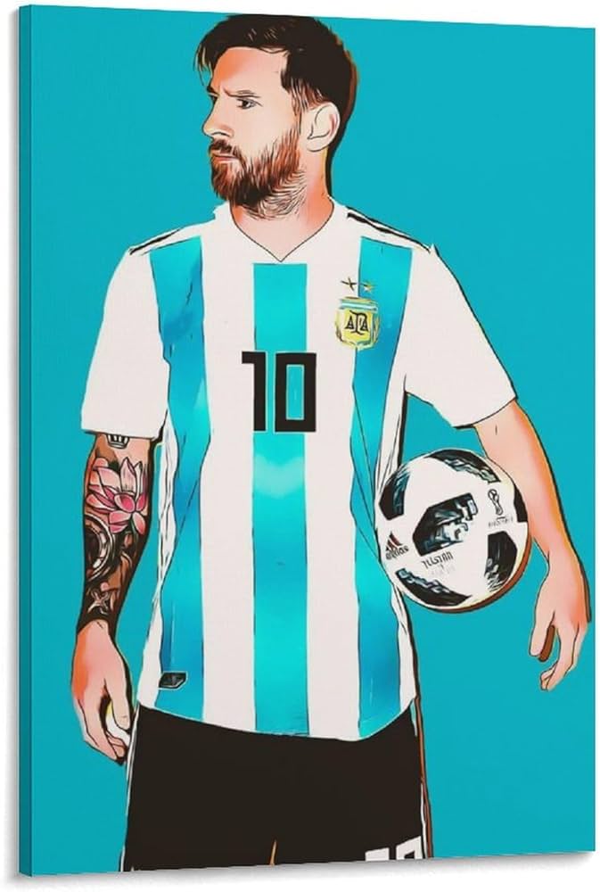 Amazon.co.jp: サッカー選手 リオネル・メッシ キャンバスアート