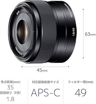 Amazon.com : Sony Single Focus Lens E 35mm F1.8 OSS SEL35F18