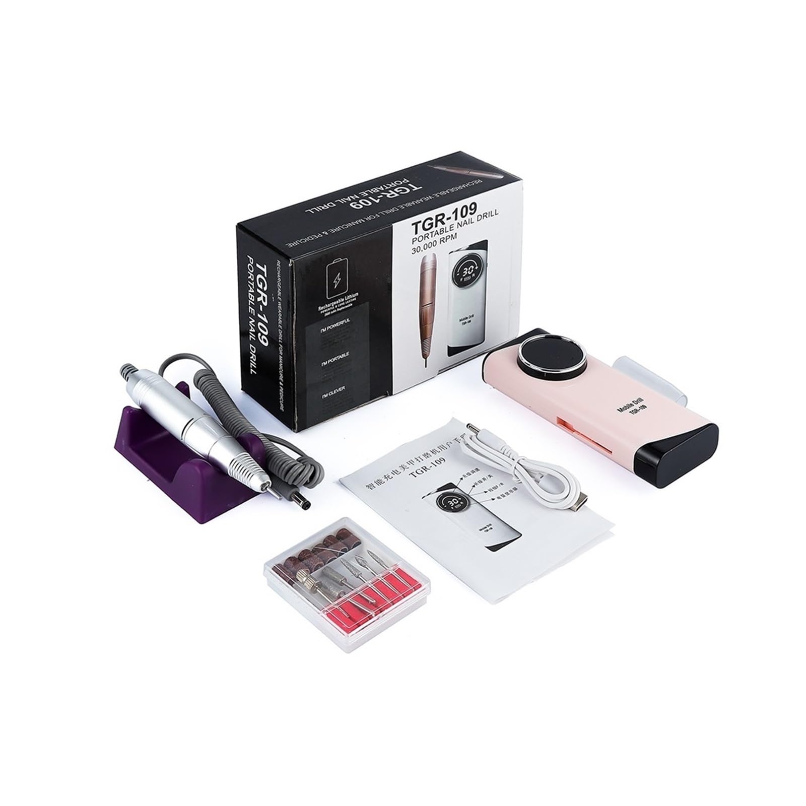 Amazon.co.jp: 電動ネイルドリル プロフェッショナル 30000RPM 充電式