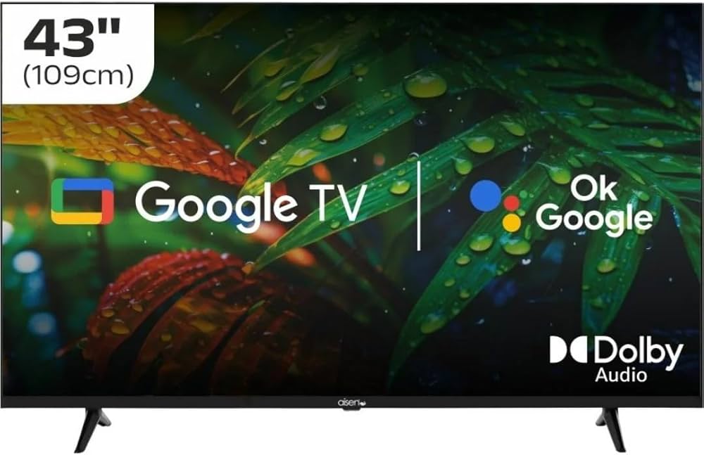 aisen 43-inch Full HD Smart LED TV, 109 cm, Google TV, Dolby Audio