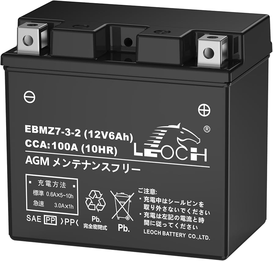 Amazon | LEOCH EBMZ7-3-2 12V 6Ah YTZ7S/TTZ7SL互換 バイク用