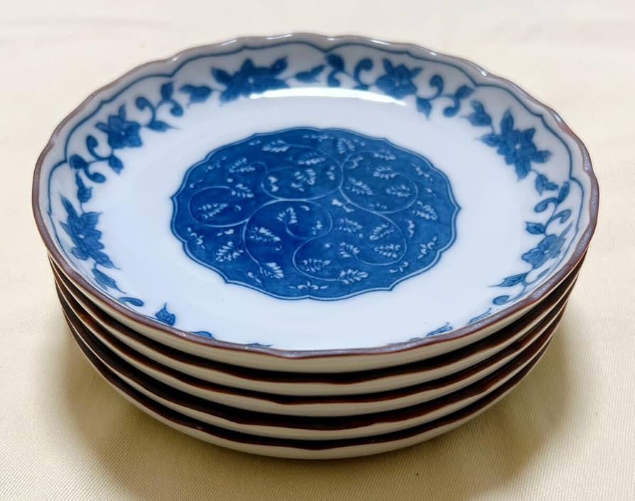 Amazon | 和食器 たち吉橘吉 染花小皿 取皿5枚 | ノーブランド品