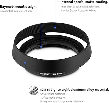 Amazon.com : Haoge LH-ZV05 Round Metal Lens Hood for Carl Zeiss