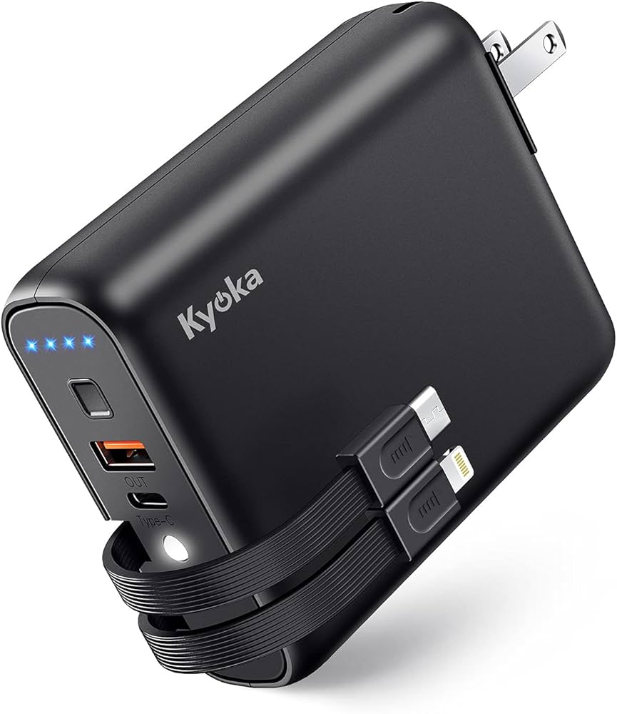 Amazon | 【18W PD対応&ケーブル内蔵】 KYOKA モバイルバッテリー