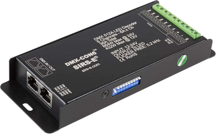 Amazon.com: SIRS-E DMX-CON6 LED DMX Decoder 6 Channel RGB