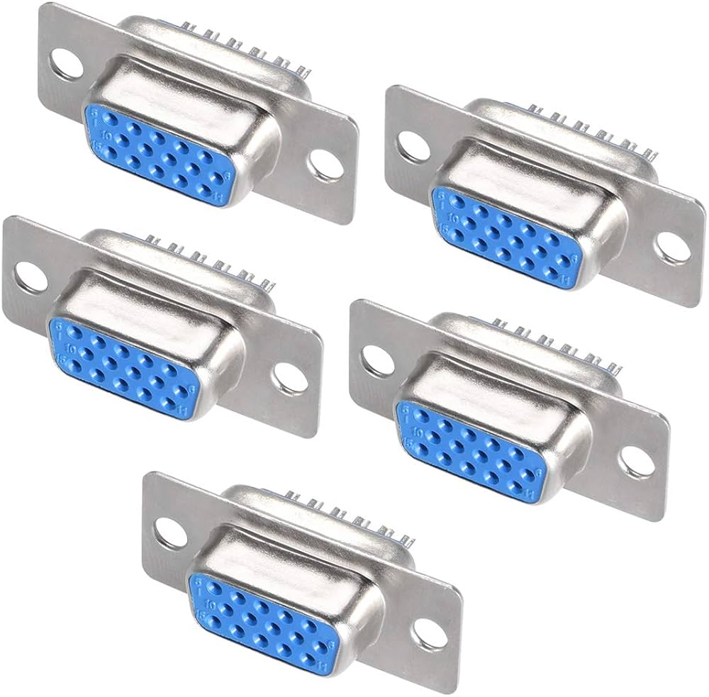 Amazon.co.jp: uxcell D-subコネクタ メスソケット 15-ピン 3-行ポート