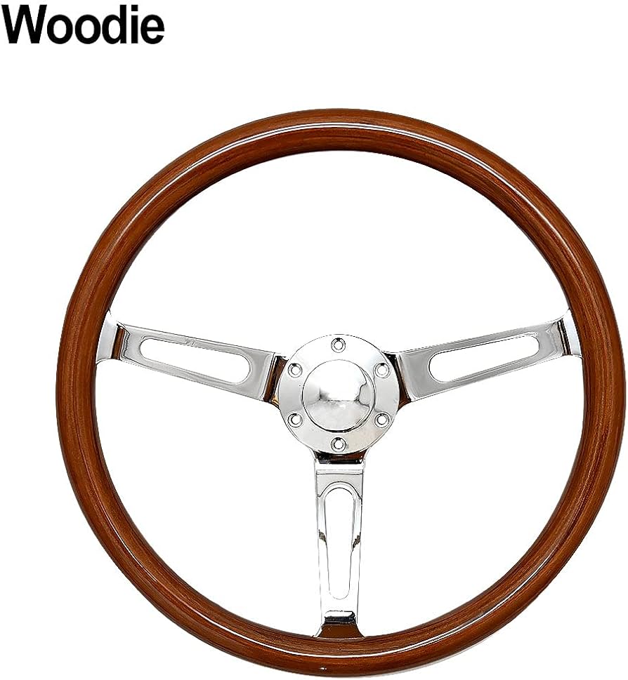 Amazon | ウッド ステアリング 38Φ 15インチ 6穴 ハンドル レトロ