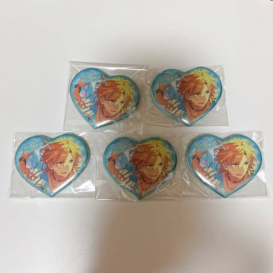 Amazon.co.jp: あんスタ ハート缶バッジ B 羽風薫 5点 サーフィン