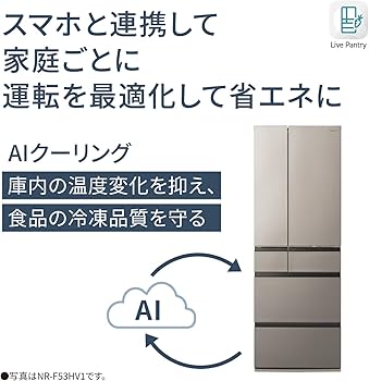 Amazon | パナソニック 冷蔵庫 幅60cm 457L 左開き NR-E46HV1L-W