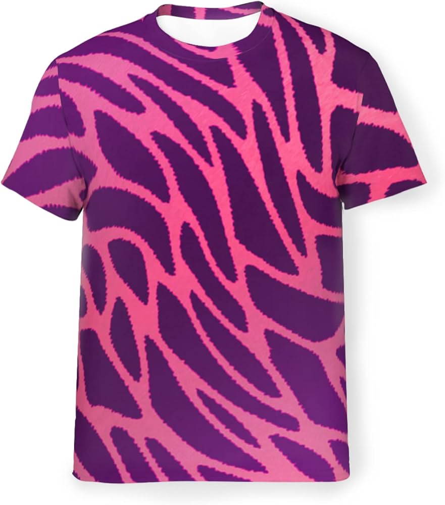 Amazon.co.jp: Tシャツ メンズ 夏服 半袖 紫 ピンク キリン柄 ティー