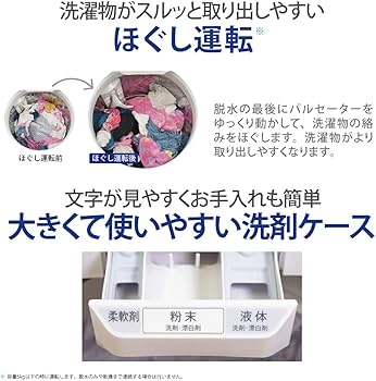 Amazon | シャープ 洗濯機 ES-GV10F-T穴なし槽 インバーター搭載