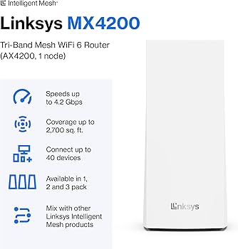 Amazon.com: Linksys AX4200 Smart Mesh Wi-Fi 6 Router Whole Home