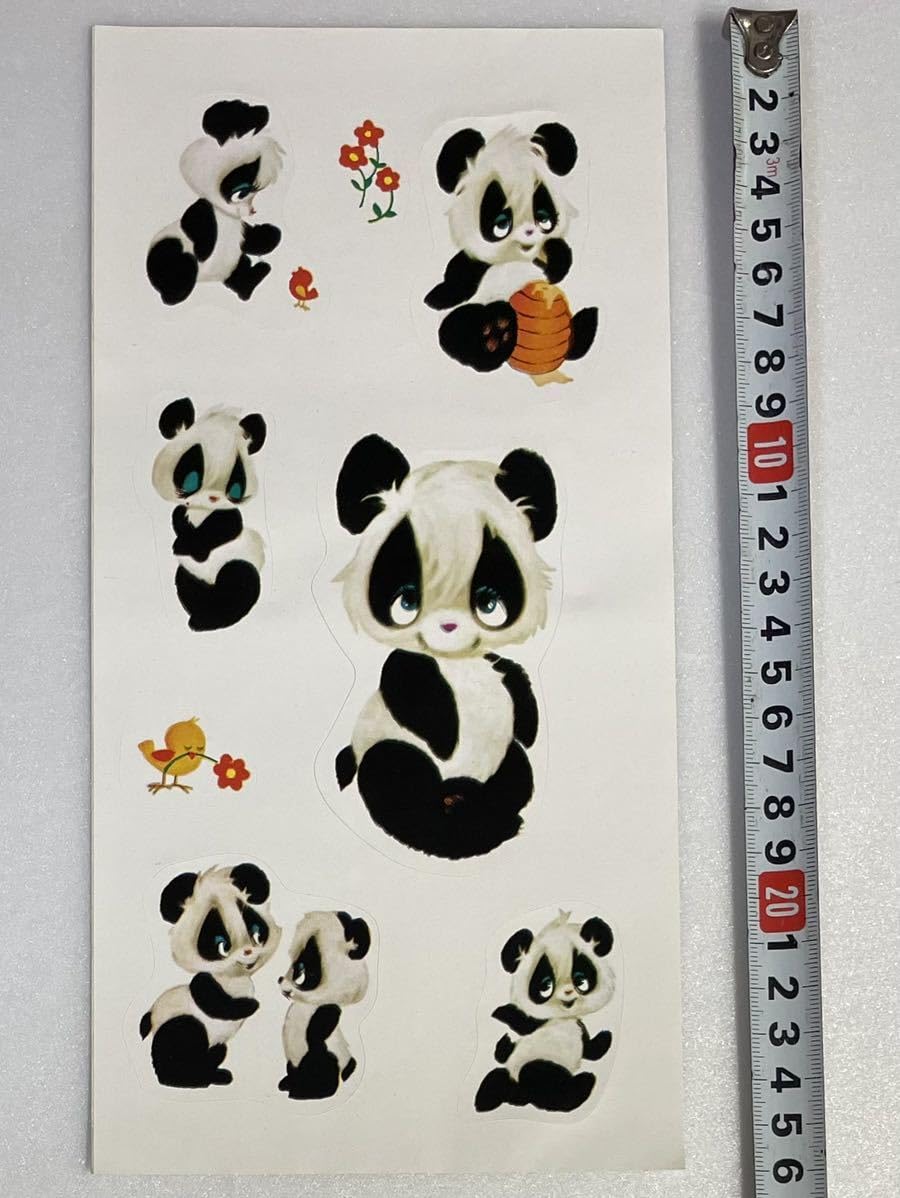 Amazon.co.jp: レア 昭和レトロ 当時物 パンダ シール ② 検ホール
