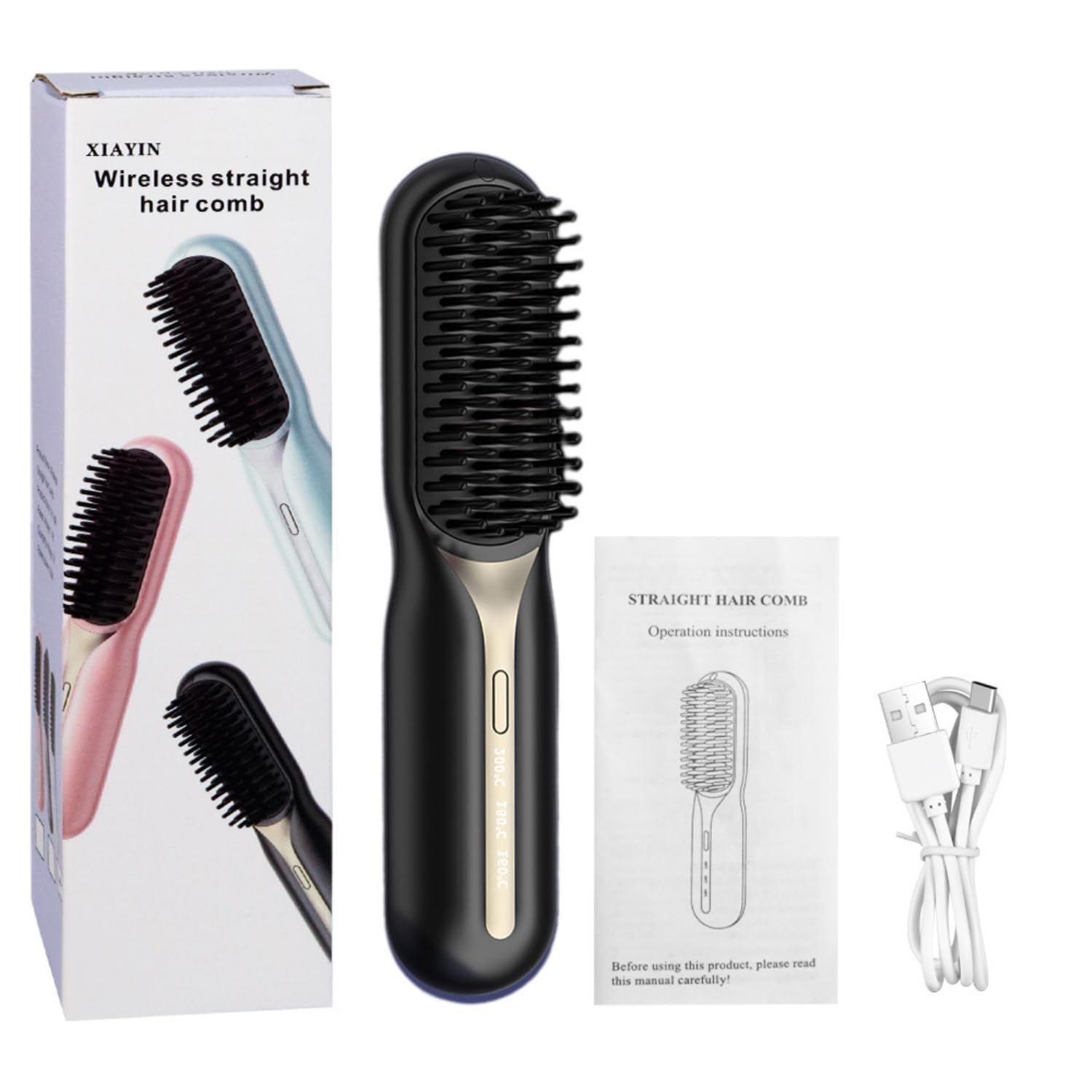 Amazon.com : Mini Portable Hair Straightener Brush, Cordless