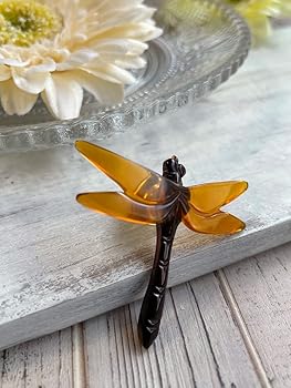 Amazon | 天然工房 べっこう屋さん 本べっ甲 ブローチ 美しい トンボ