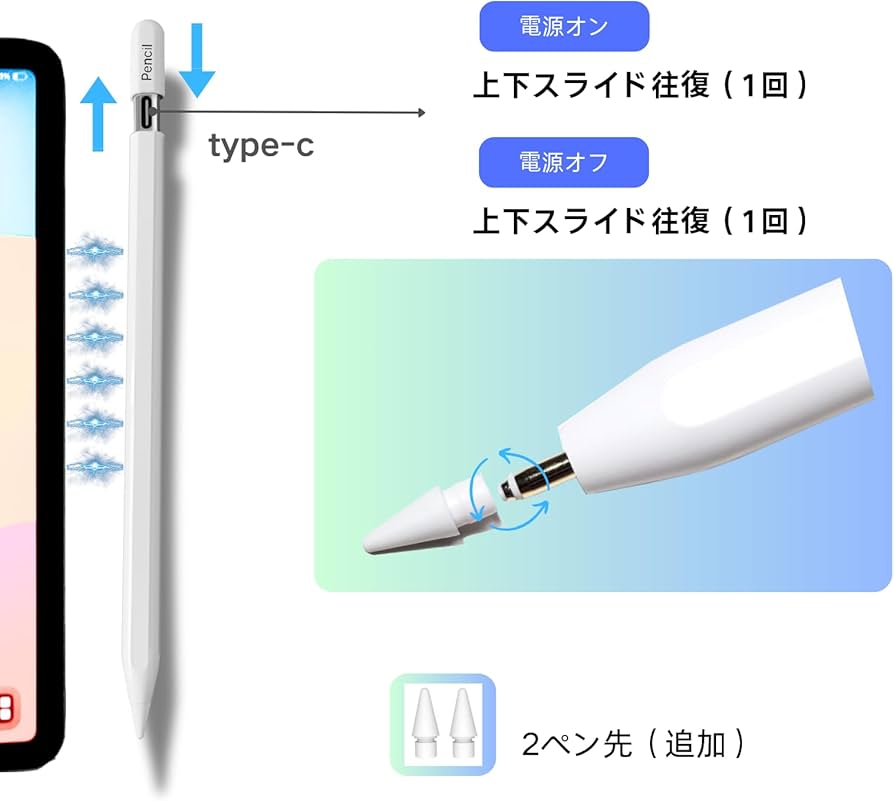 Amazon | スタイラスペン タッチペン pencil3互換タッチペン iPad用