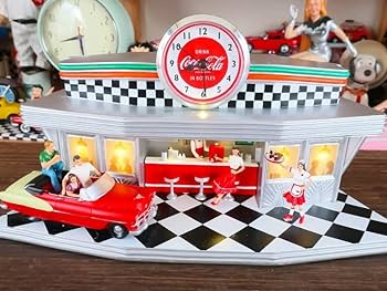 Amazon | 爆レアコカコーラ アメリカンダイナー ジオラマクロック 50s