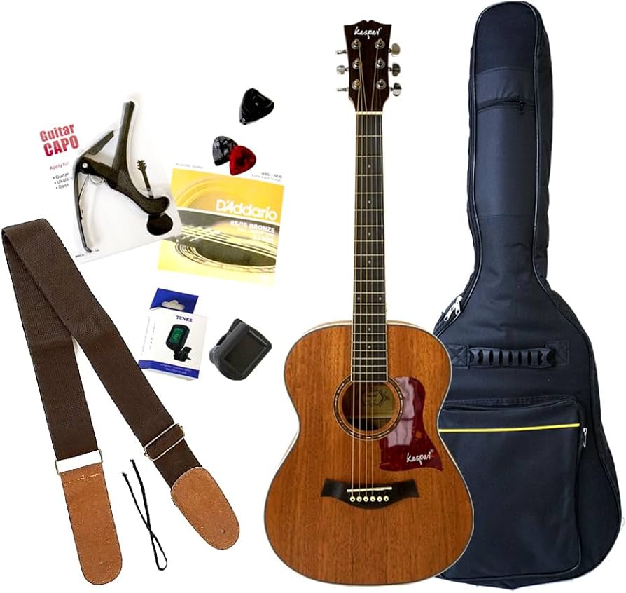 Amazon | Kaspal ミニギター アコギ マホガニー コンパクト