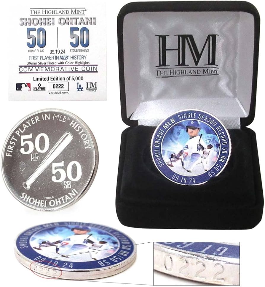 Amazon.co.jp: 大谷翔平選手 50-50 達成記念コイン 限定 シリアル番号