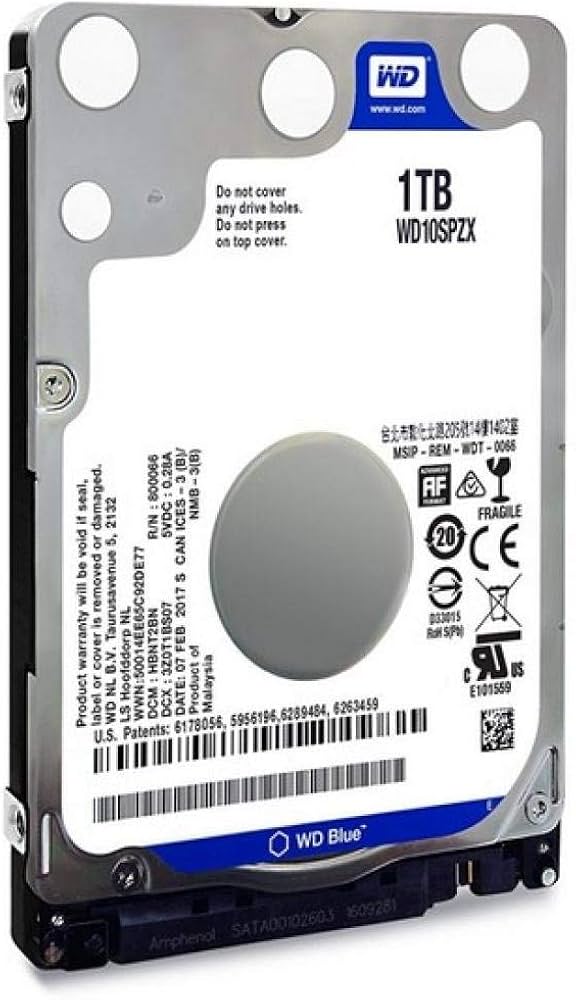 Western Digital WD10SPZX Hard Drive 1 TB 2.5 Inch SATA III