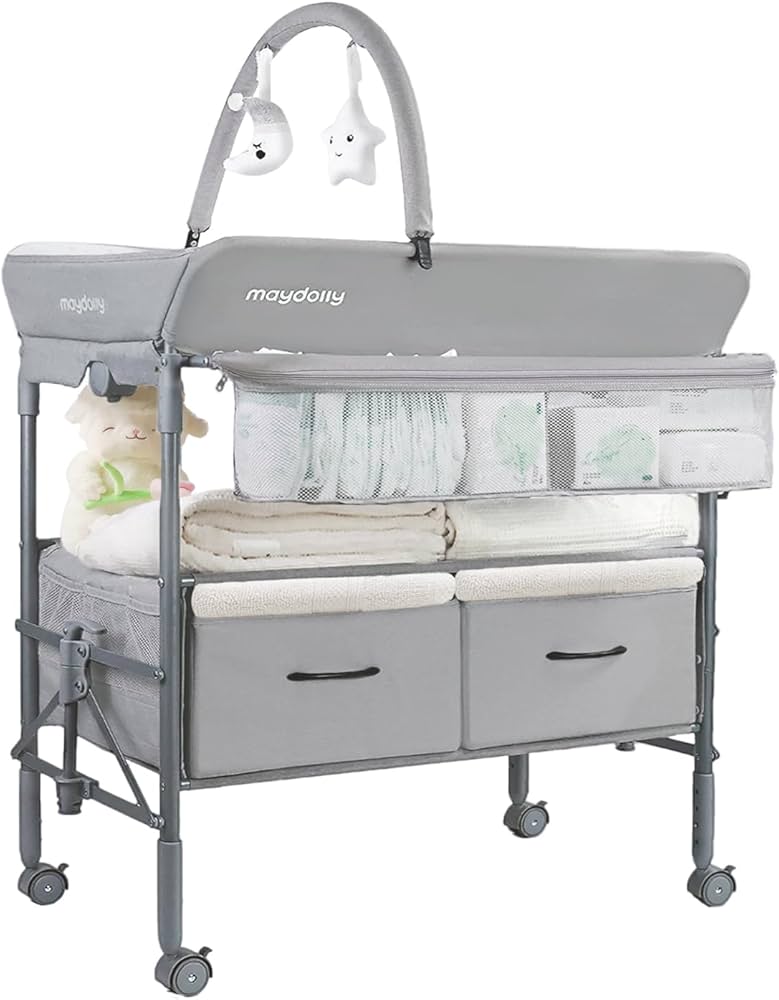 Amazon.co.jp: Maydolly オムツ交換台 オムツ換えテーブル 折り畳み