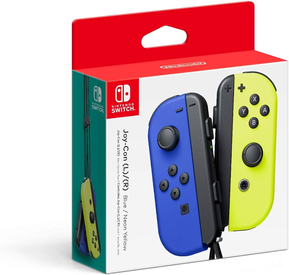 Amazon.com: Nintendo Blue/Neon Yellow Joy-Con (L-R) - Switch