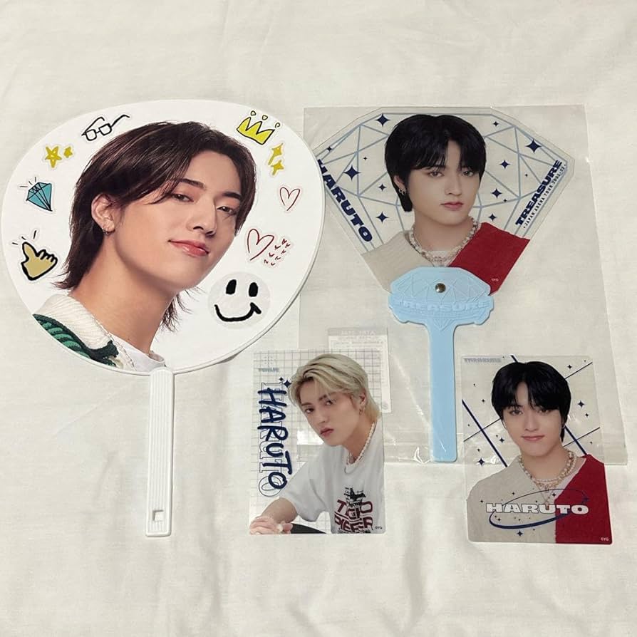 Amazon.co.jp: treasure ハルト うちわ 団扇 セット グッズ ペンミ