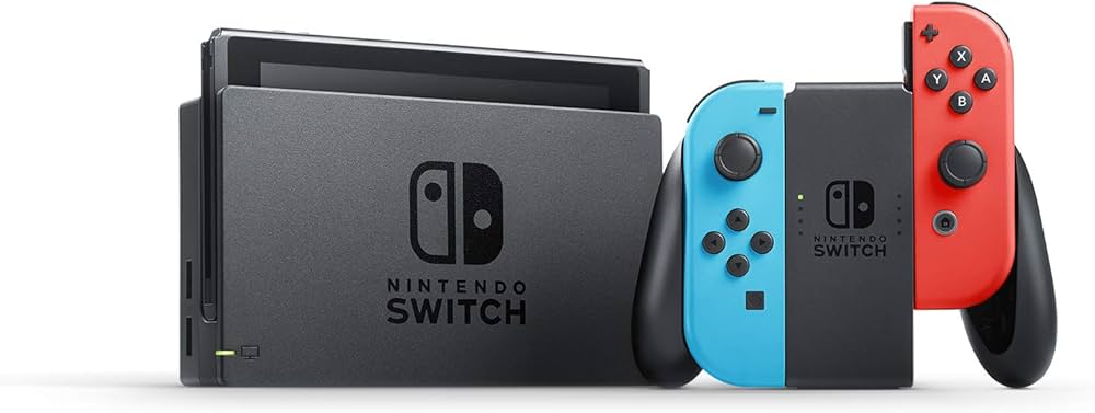 Amazon.com: Nintendo Switch w/Neon Blue & Neon Red Joy-Con + Mario
