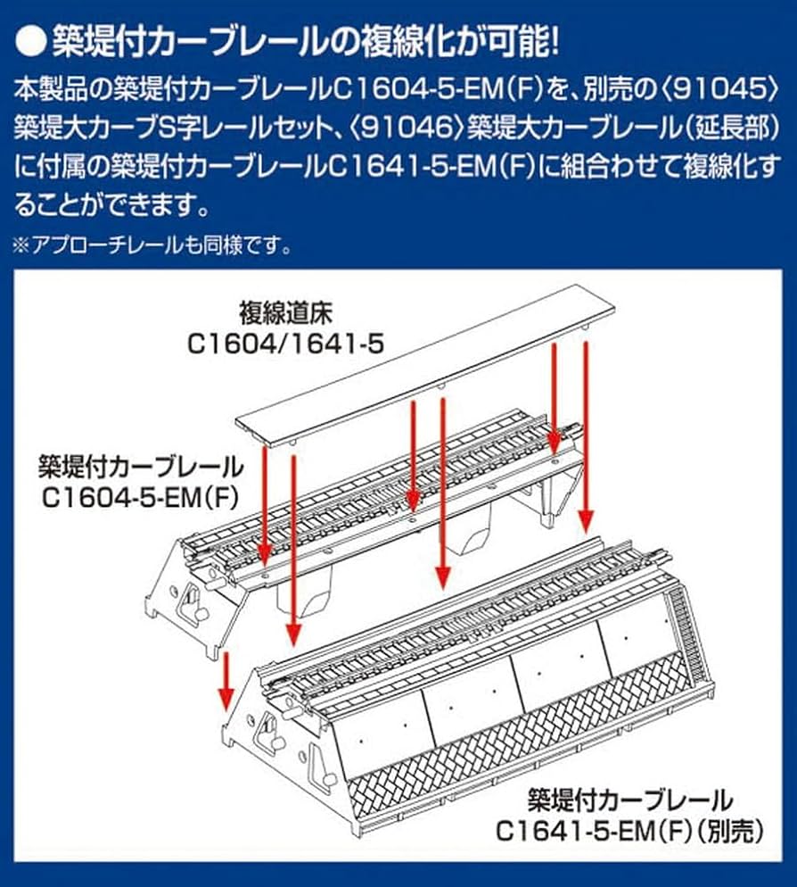 Amazon | TOMIX Nゲージ 築堤大カーブレール 複線化セット 91047 鉄道