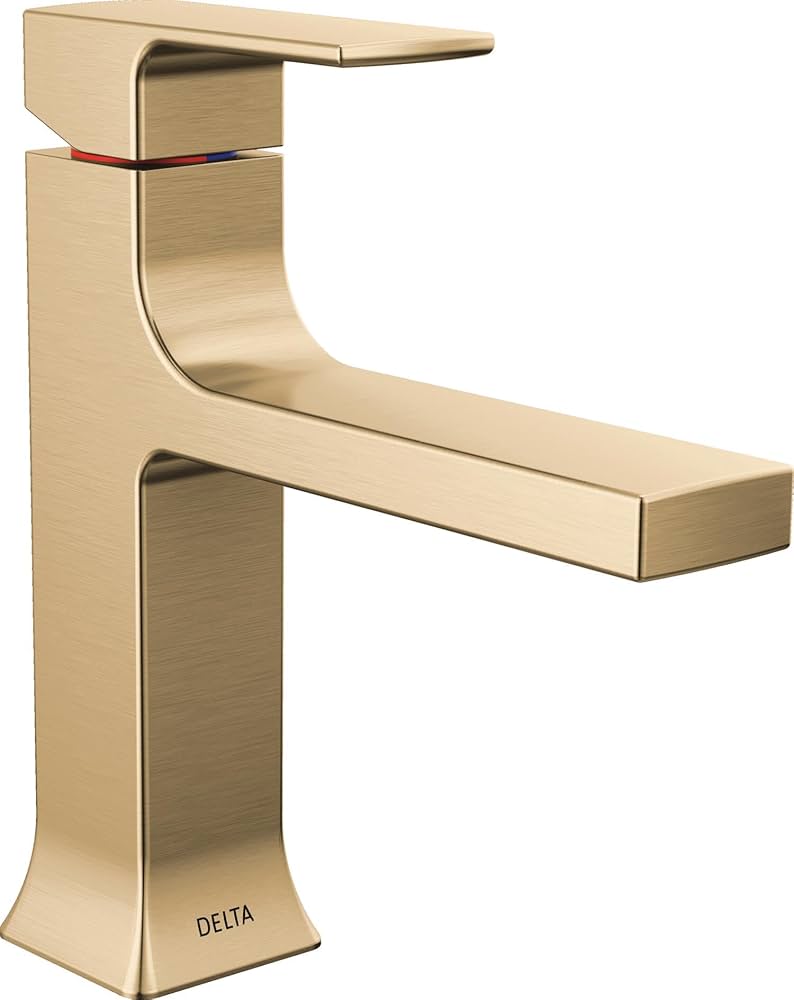 Delta Velum Brushed Gold Bathroom Faucet 1 Hole, Single Hole