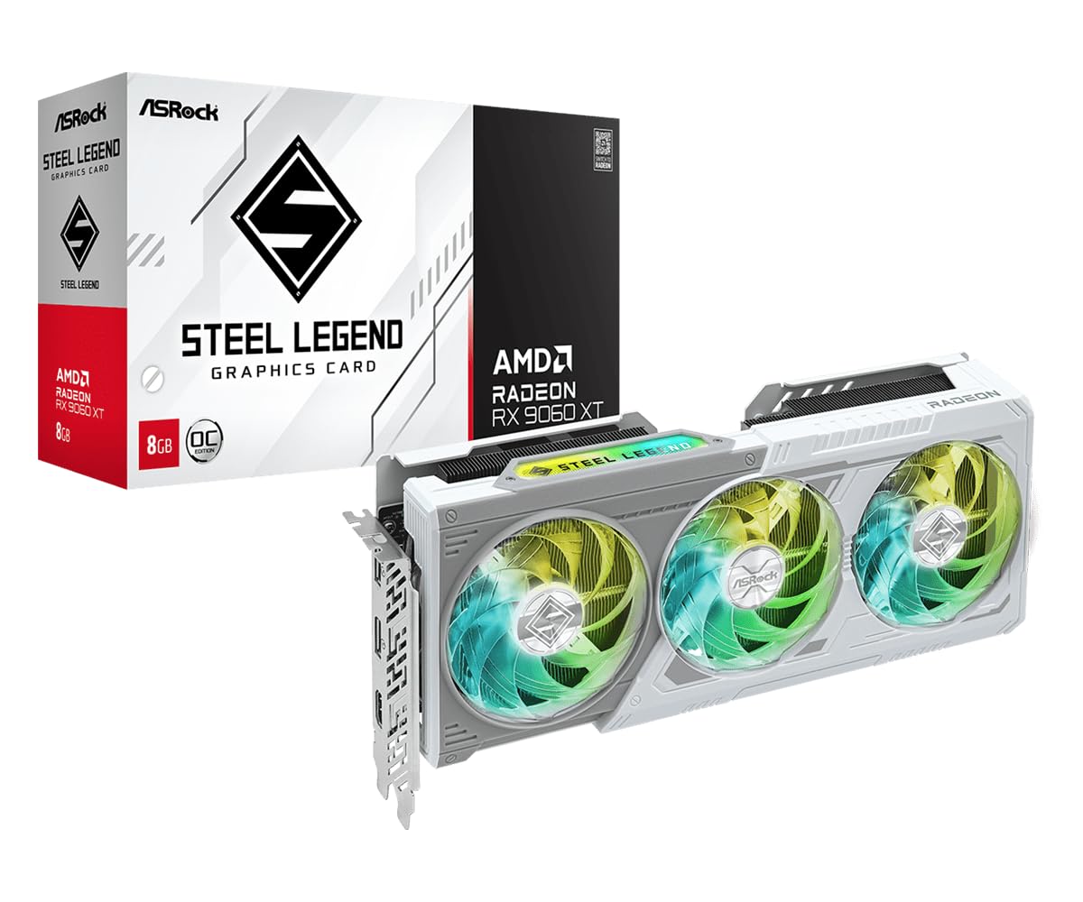 Amazon.com: ASRock Radeon RX 9060 XT Steel Legend 8GB GDDR6 OC