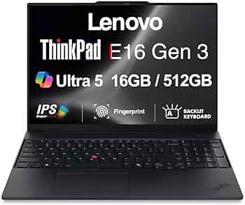 Amazon.com: Lenovo ThinkPad E16 Gen 3 AI Business Laptop 16
