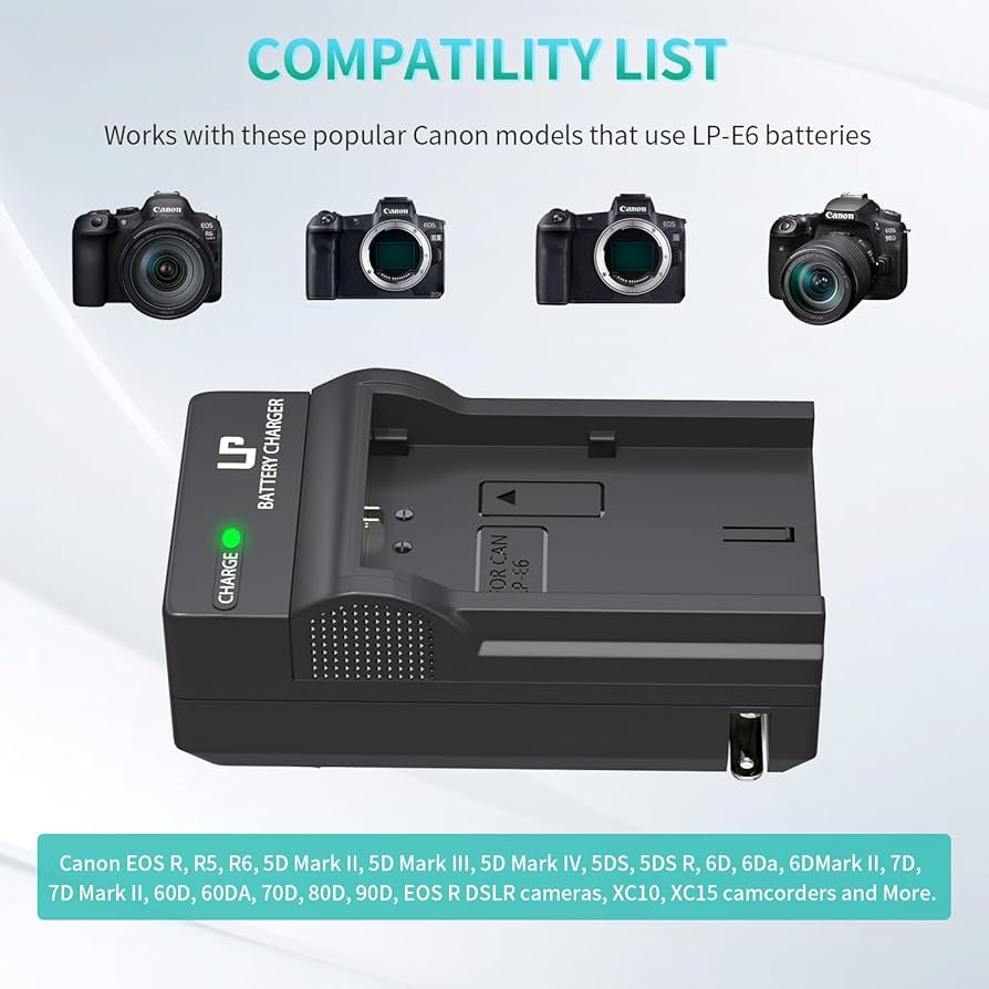 Amazon.com : LP LP-E6 LP E6N Battery Charger, Charger Compatible