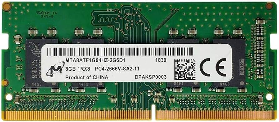 Micron 8GB DDR4 1Rx8 PC4-2666V-SA2 MTA8ATF1G64HZ-2G6D1 So-DIMM