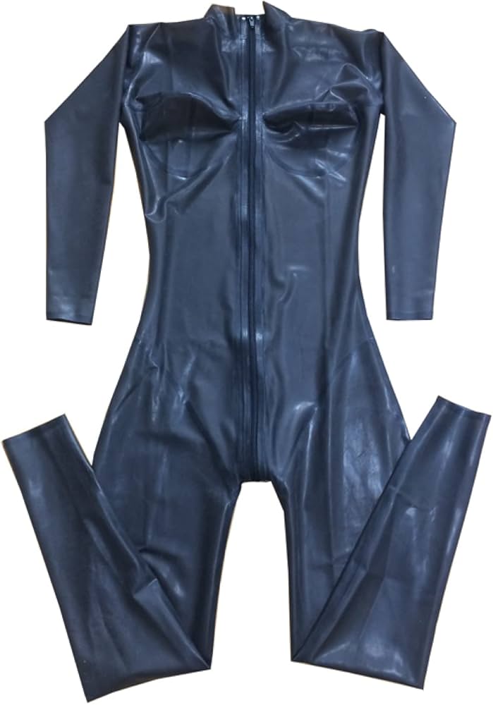 Amazon | 女性ラテックスキャットスーツ ラバー透明ブラックラテックス