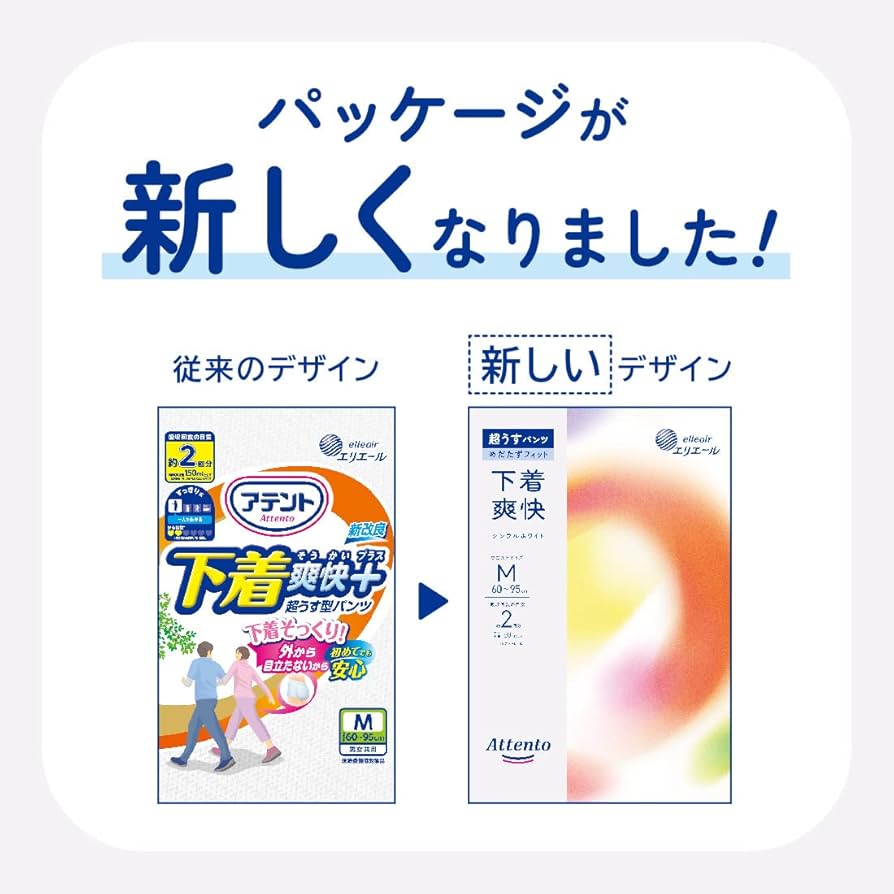 Amazon.co.jp: アテント パンツM 超うすパンツ 24枚 下着爽快 シンプル