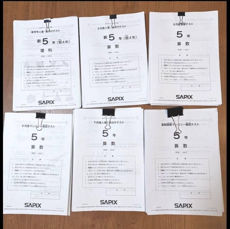 Amazon.co.jp: SAPIX 5年 入室テスト マンスリー確認 組分けテスト