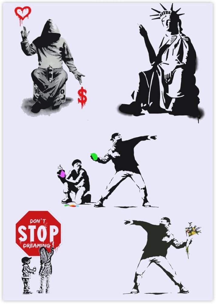 Amazon.co.jp: 防水ステッカーセット バンクシー 自由の女神 Banksy