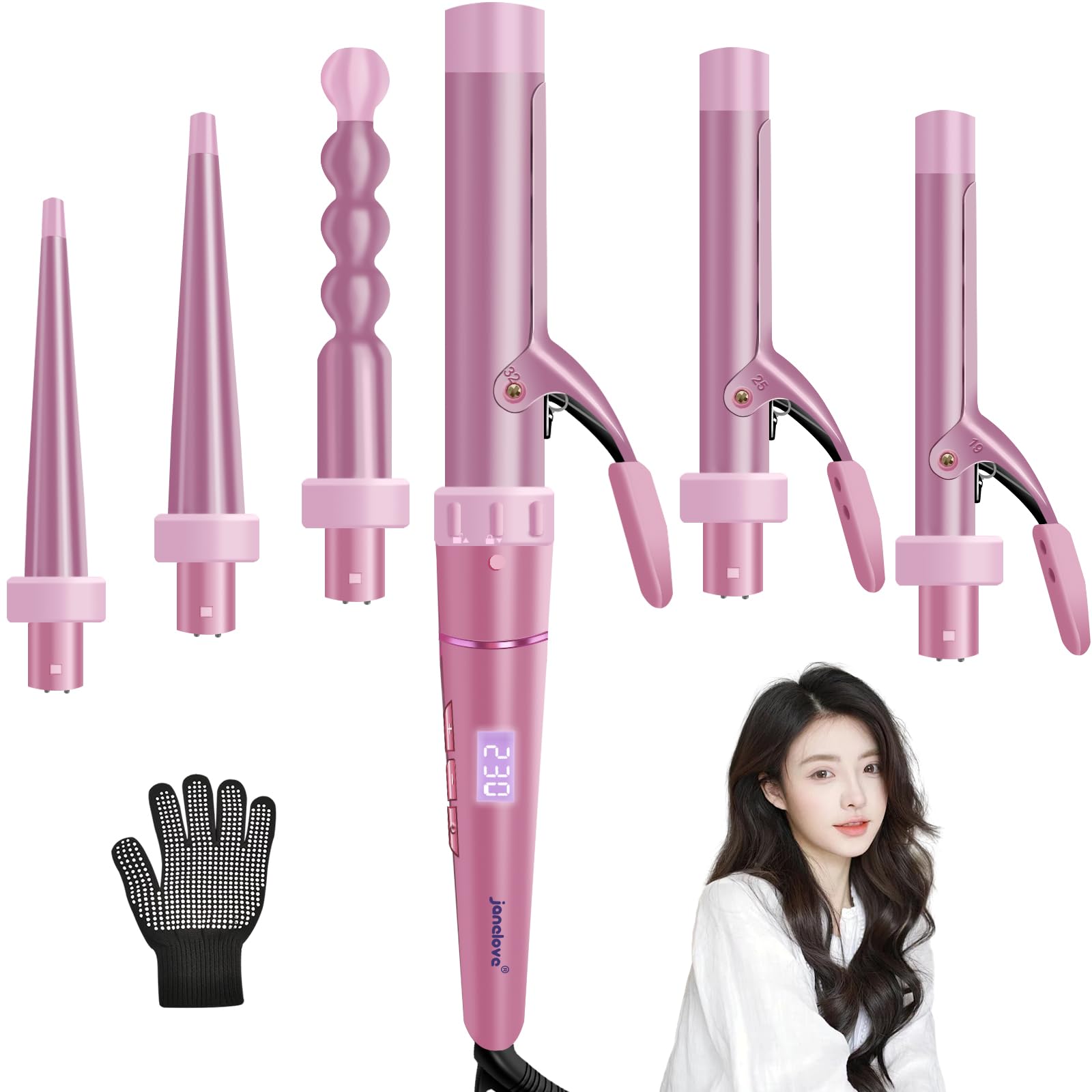 Amazon | janelove ヘアアイロン 6イン1 カールアイロンセット 80